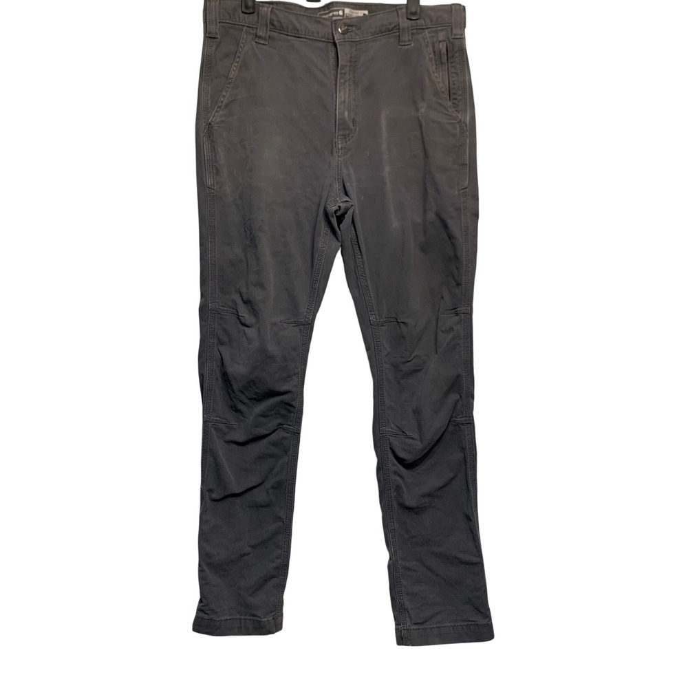 Carhartt Rugged Flex Work Pants 32x32 Straight Canvas Tapered Gray Distressed
